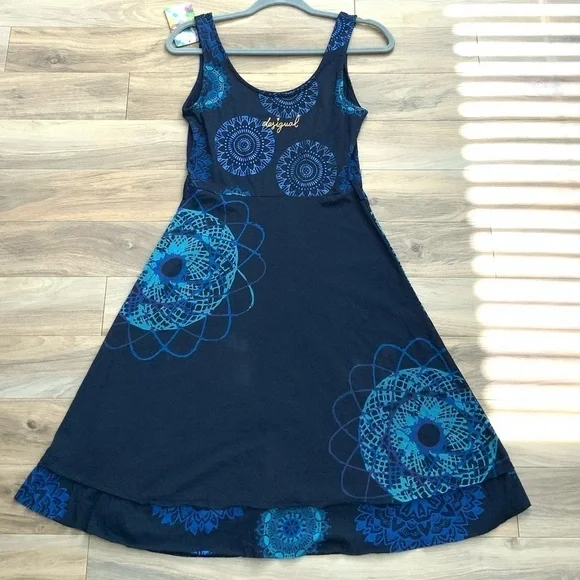 Desigual Navy Blue Midi Dress - Picture 2 of 8